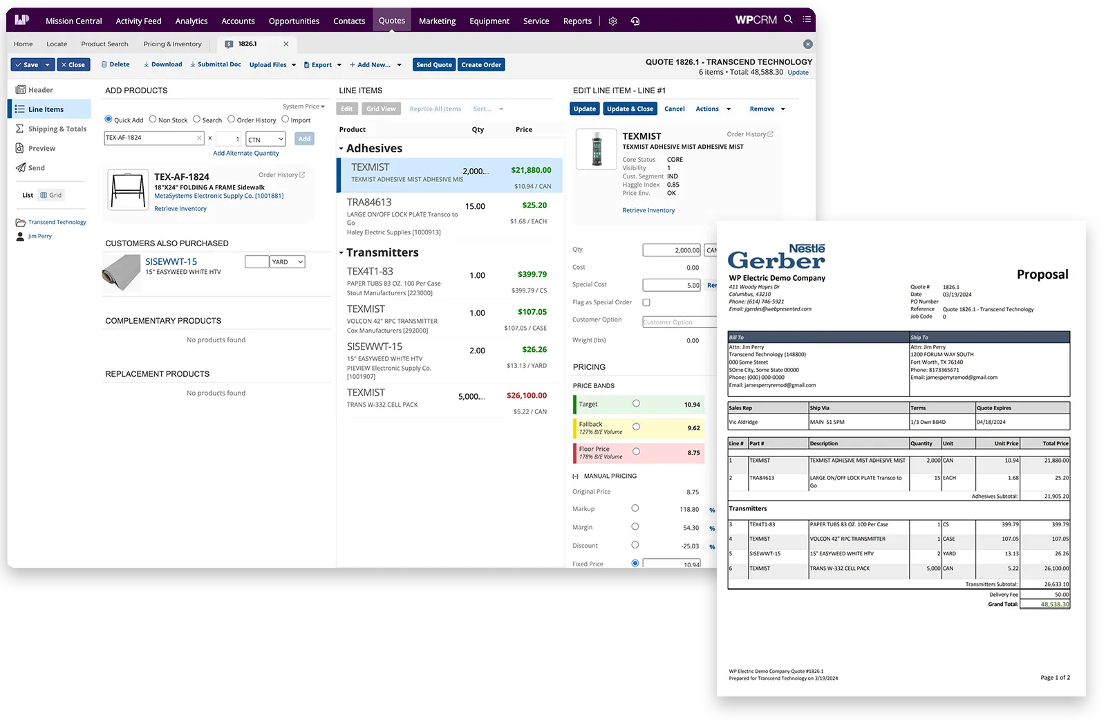 Quote process within WPCRM